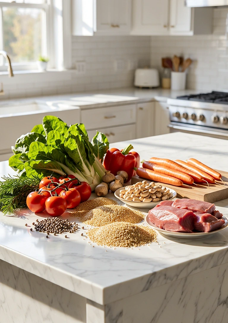 Fresh ingredients for meal planning